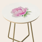Peony flower painted in watercolor Side Table Gallery Image 2