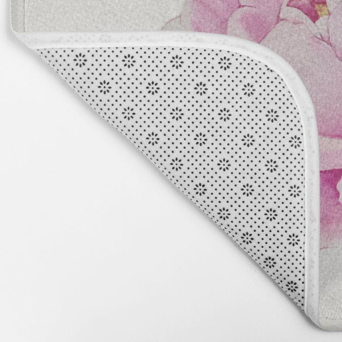 Peony flower painted in watercolor Bath Mat Gallery Image 2