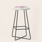 Peony flower painted in watercolor Stool Gallery Image 1