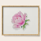 Peony flower painted in watercolor Serving Tray Gallery Image 1
