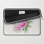 Peony flower painted in watercolor Laptop Sleeve Gallery Image 2