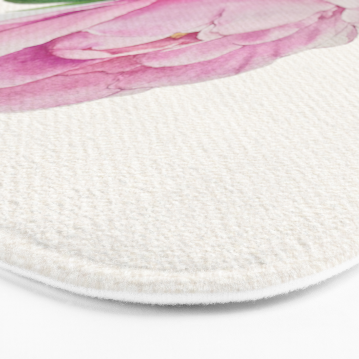 Peony flower painted in watercolor Bath Mat Gallery Image 3