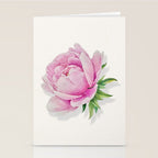 Peony flower painted in watercolor Stationery Card Gallery Image 2