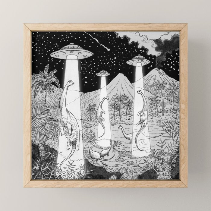 Dino abduction Mini Art Print Gallery Image 1
