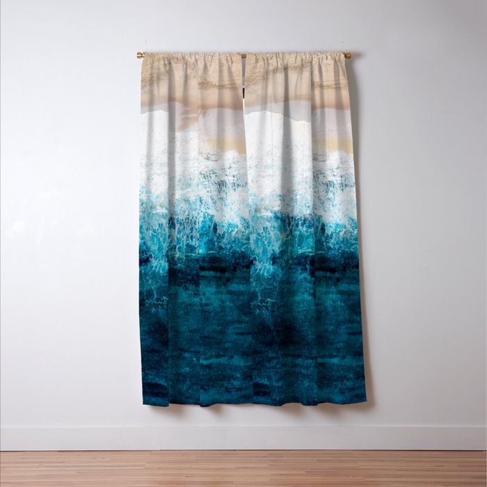 Watercolour Summer beach III Window Curtain Gallery Image 3