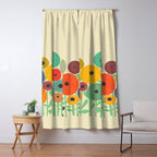 Cat in flower garden Window Curtain Gallery Image 5