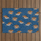 Tigers in the water Outdoor Rug Gallery Image 1