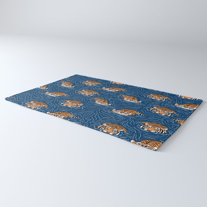 Tigers in the water Rug Gallery Image 3