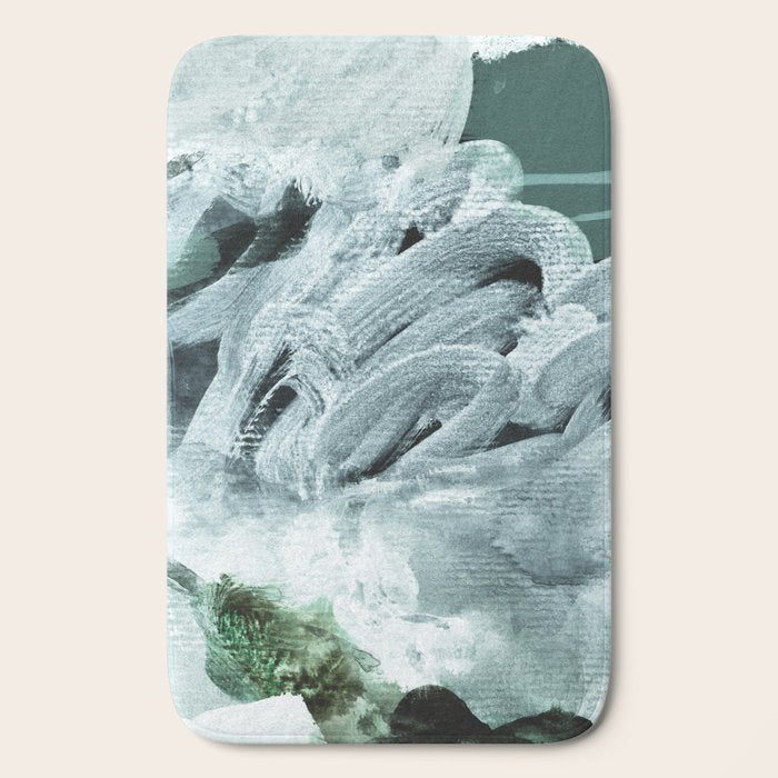 grey green brushstrokes 2 Bath Mat Gallery Image 2