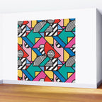 Colorful Memphis Milano Modern Geometric Shapes - 80s 90s retro electroclash pop art Aztec Wall Mural Gallery Image 2