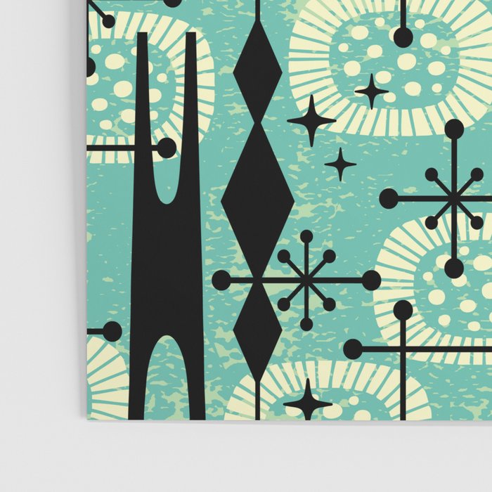 Retro 1950s Style Mid Century Modern 771 Mid Mod Turquoise Poster Gallery Image 3