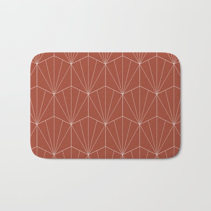 Gisela Geometric Line Art - Pomegranate Red Bath Mat Gallery Image 1