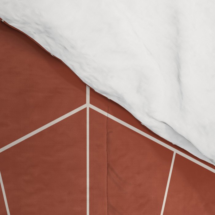Gisela Geometric Line Art - Pomegranate Red Comforter Gallery Image 4
