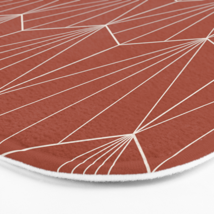 Gisela Geometric Line Art - Pomegranate Red Bath Mat Gallery Image 3