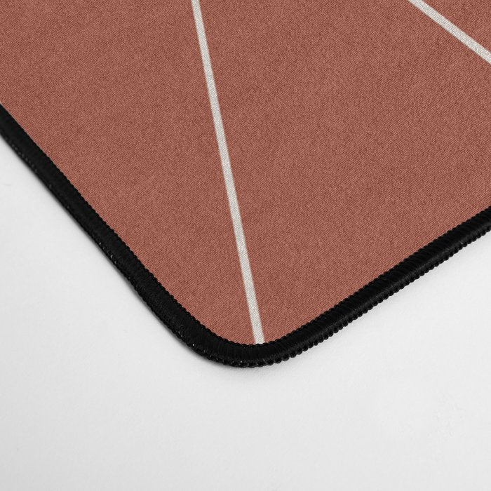 Gisela Geometric Line Art - Pomegranate Red Desk Mat Gallery Image 4