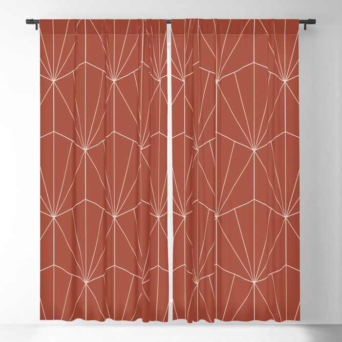 Gisela Geometric Line Art - Pomegranate Red Window Curtain Gallery Image 5