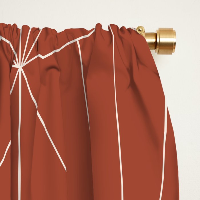 Gisela Geometric Line Art - Pomegranate Red Window Curtain Gallery Image 2