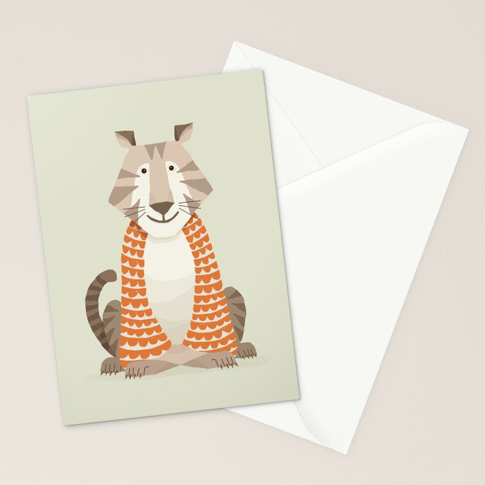 Whimsical Tiger Stationery Card Gallery Image 2