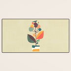 Potted plant with a bird Desk Mat Gallery Image 3