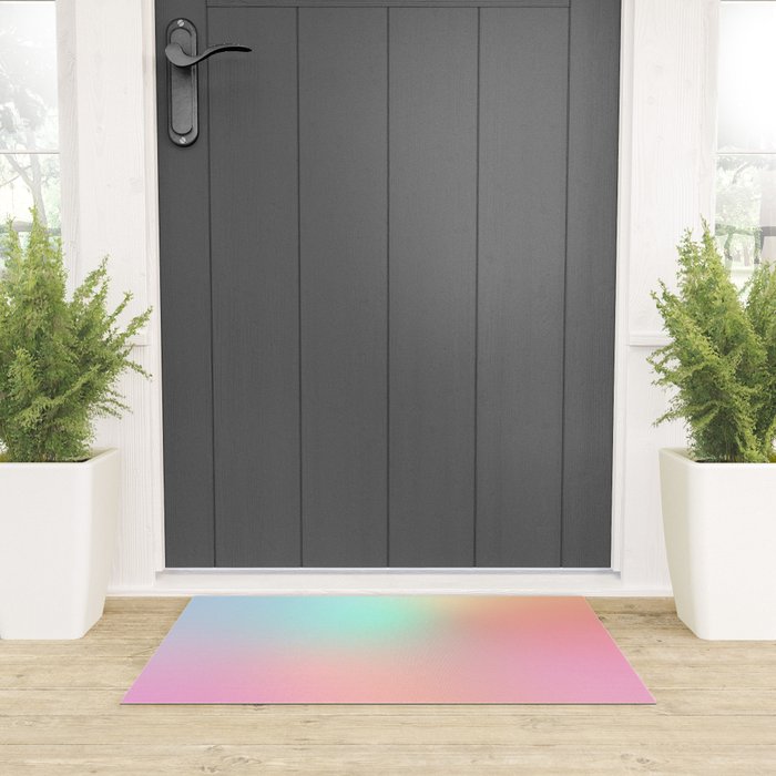 The optimistic  Rainbow Gradient Welcome Mat Gallery Image 3