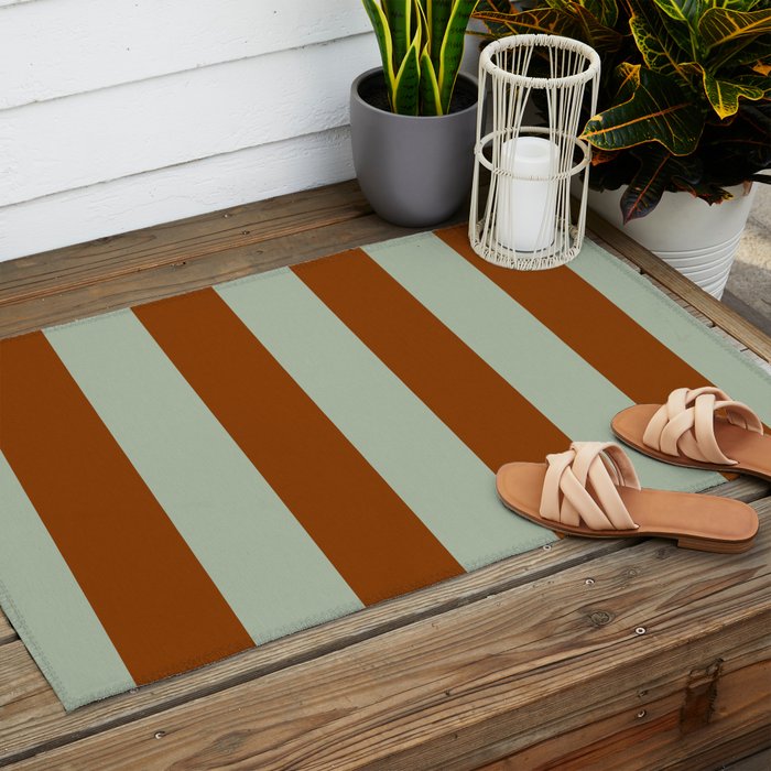 Crystal and Tobacco Stripes Outdoor Rug Gallery Image 2