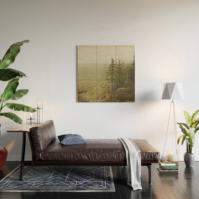 Maine Coast Landscape - Travel photography nature landscape moody decor Wood Wall Art Gallery Image 2