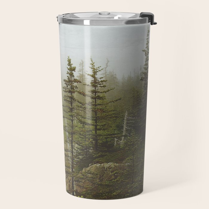 Maine Coast Landscape - Travel photography nature landscape moody decor Travel Mug Gallery Image 2
