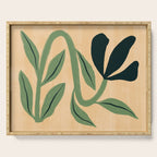 Painterly Abstract Black Flower Serving Tray Gallery Image 1