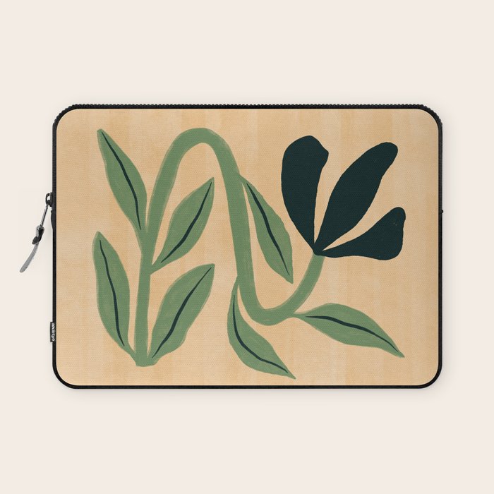 Painterly Abstract Black Flower Laptop Sleeve Gallery Image 1