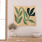 Painterly Abstract Black Flower Wall Tapestry Gallery Image 2