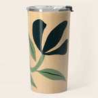 Painterly Abstract Black Flower Travel Mug Gallery Image 2