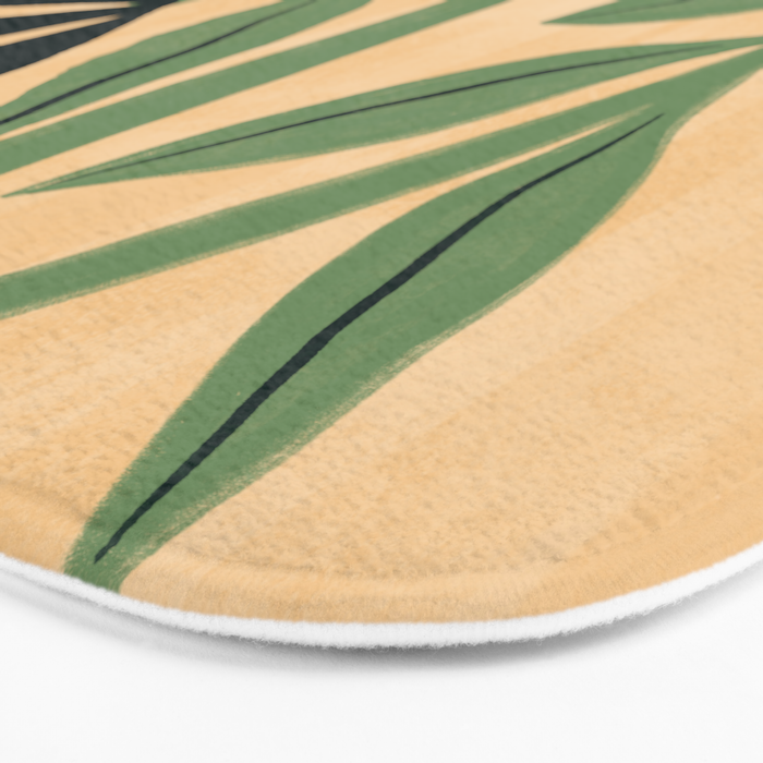 Painterly Abstract Black Flower Bath Mat Gallery Image 3