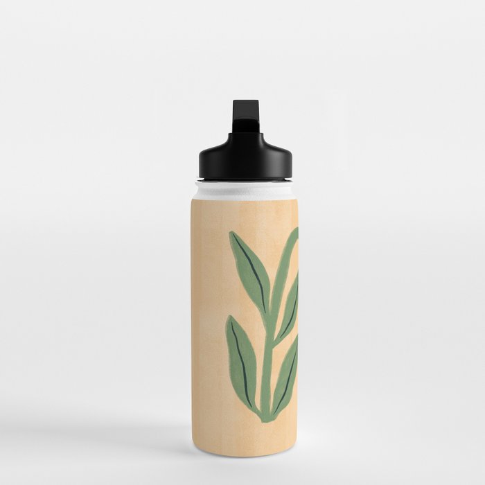 Painterly Abstract Black Flower Water Bottle Gallery Image 3