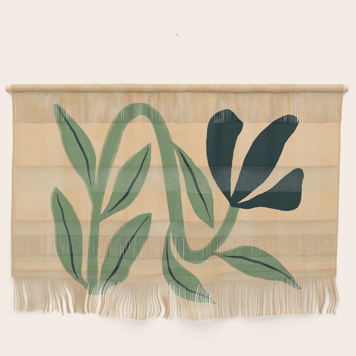 Painterly Abstract Black Flower Wall Hanging Gallery Image 1
