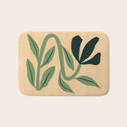 Painterly Abstract Black Flower Bath Mat Gallery Image 1
