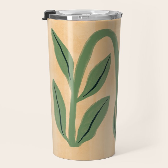 Painterly Abstract Black Flower Travel Mug Gallery Image 3