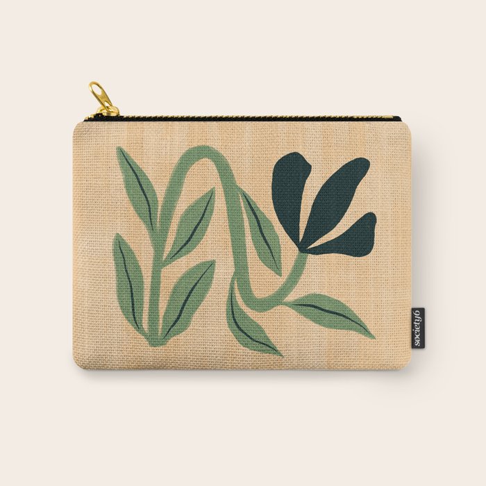 Painterly Abstract Black Flower Carry All Pouch Gallery Image 1