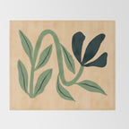 Painterly Abstract Black Flower Throw Blanket Gallery Image 2