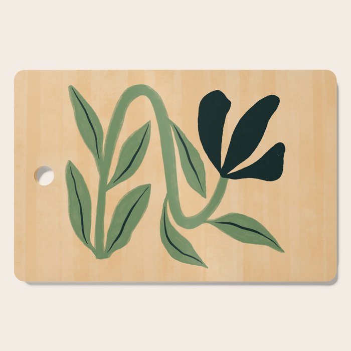 Painterly Abstract Black Flower Cutting Board Gallery Image 1