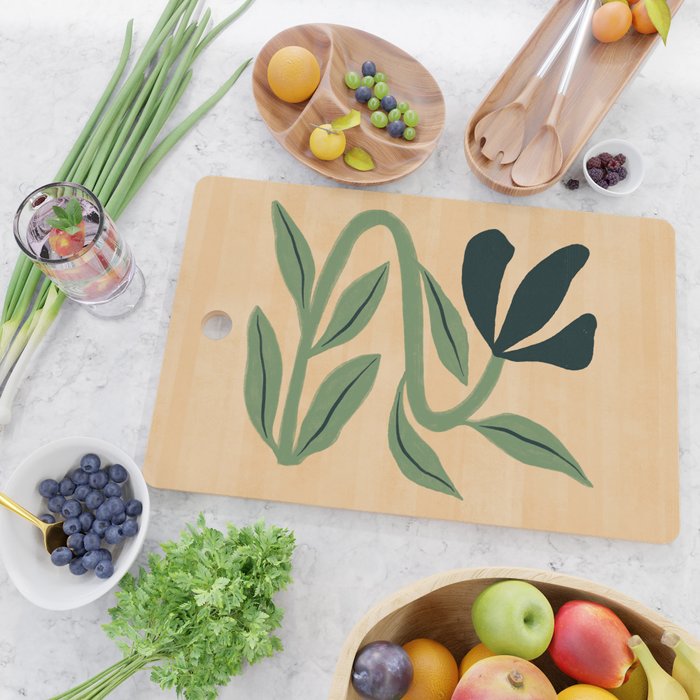 Painterly Abstract Black Flower Cutting Board Gallery Image 2