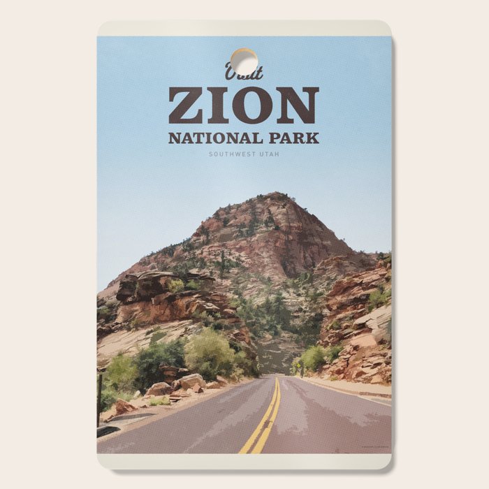 Visit Zion National Park Cutting Board Gallery Image 1