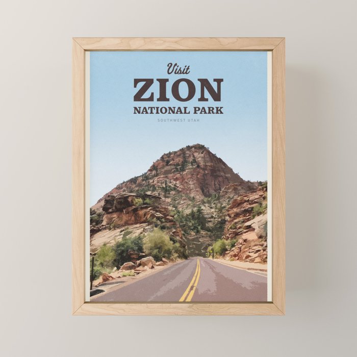 Visit Zion National Park Mini Art Print Gallery Image 1