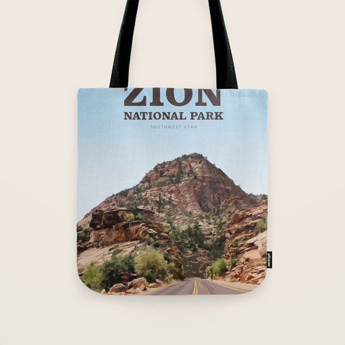 Visit Zion National Park Tote Bag Gallery Image 1