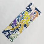 cosmopolitan flowers navy blue Yoga Mat Gallery Image 1