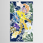 cosmopolitan flowers navy blue Tablecloth Gallery Image 2