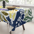 cosmopolitan flowers navy blue Tablecloth Gallery Image 3