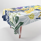 cosmopolitan flowers navy blue Tablecloth Gallery Image 1