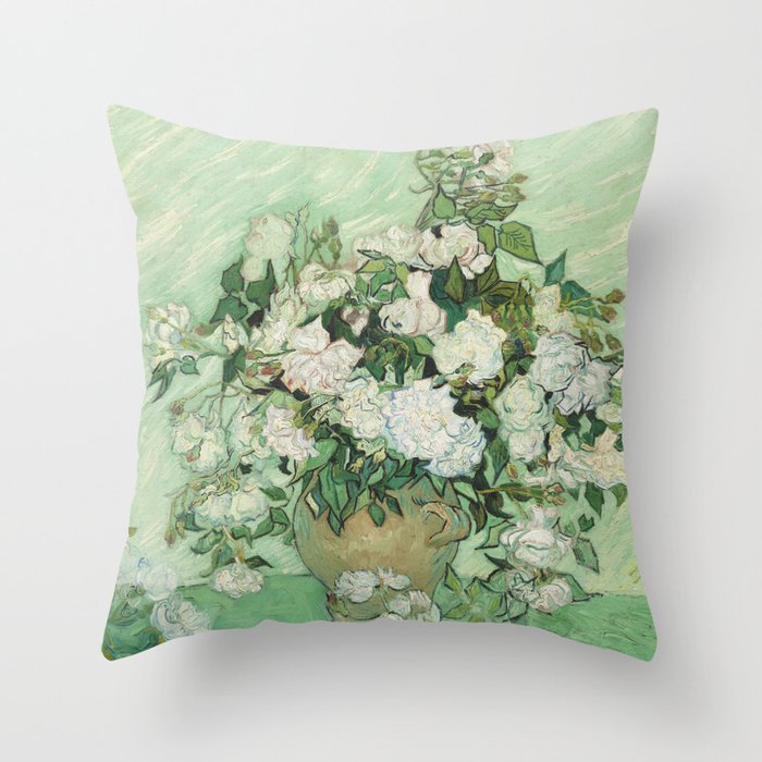 Vincent van Gogh - Roses Throw Pillow Gallery Image 6