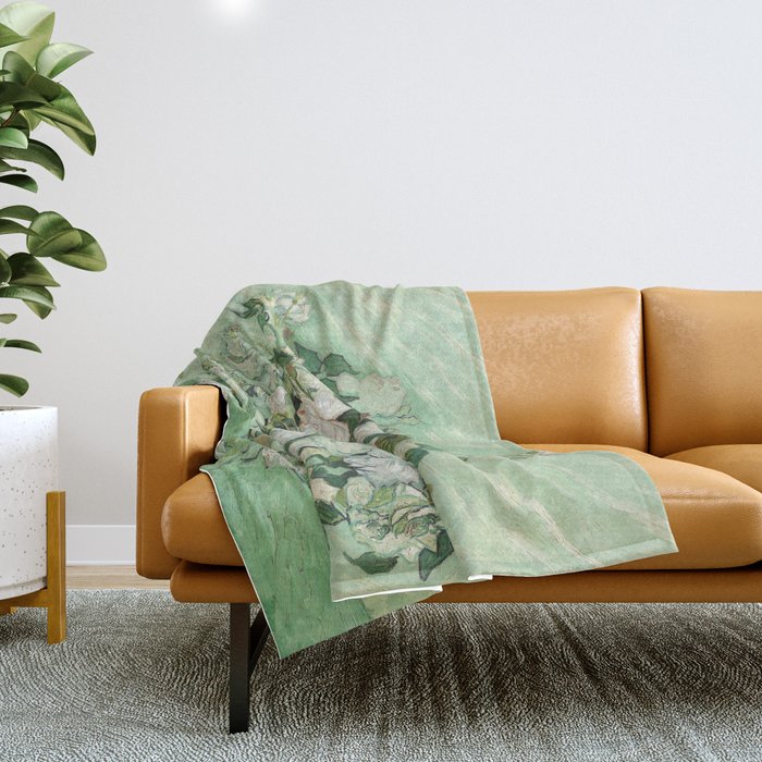 Vincent van Gogh - Roses Throw Blanket Gallery Image 1