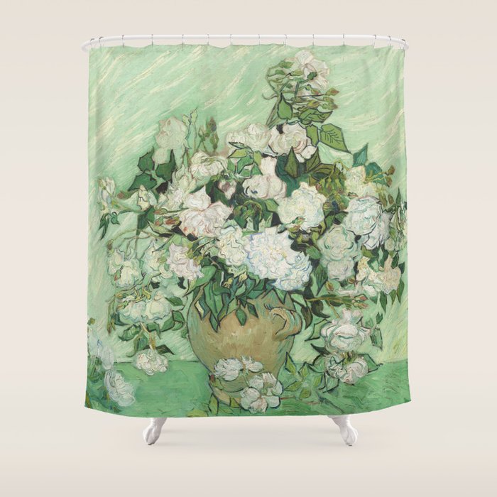 Vincent van Gogh - Roses Shower Curtain Gallery Image 1